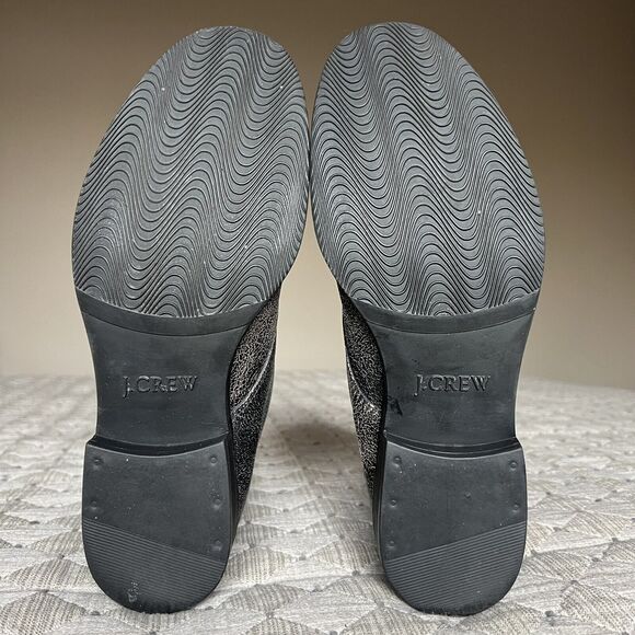 J. Crew Distressed Crackle Dark Brown Leather Lace Up Ankle Boot Women’s 7.5 - Picture 11 of 16